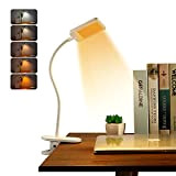 SingHong Lampada da Lettura, 5 Temperature di Colore, Bianca et Ambrata, 3 Livelli di Luminosità, Lampada Libro con Pinza, USB ...