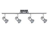 Sistema illuminazione a binario completo di 4 faretti Nice Price in metallo colore cromo Incluse 4 lampadine tecnologia LED 4x3,5W ...