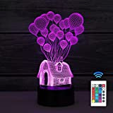 SISYS Lampada 3D LED 16 Colori Telecomando Illusione Ottica 3D Lampada Decoration Lampada Con Cavo Usb I Migliori Regali di ...