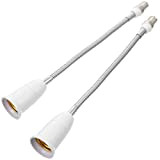 SOLUSTRE 2 pezzi di prolunga per lampadina a LED da E14 a E27, a collo di cigno flessibile, adattatore di ...