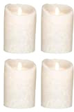 sompex Set di 4 candele Flame LED in vera cera, 12,5 cm, bianco gelo, 35740, set corona dell'Avvento