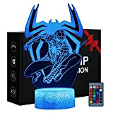 Spiderman, luce notturna, giocattolo super eroe con lampada a illusione 3D, telecomando Smart Touch 16, cambia colore, dimmerabile, fantastico regalo ...