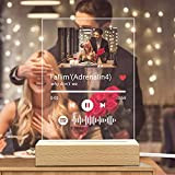 Spotify Music Code Luce Notturna Personalizzato Foto & Nome del Musica & Nome del Cantante, Spotify Glass Art Lampada Musica ...