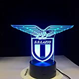 Ss Lazio Italian Club Lampada a LED a luce notturna 3D Touch Sensor 7 Lampada da tavolo per tavolo da ...