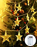 Stringa Luci LED a Batteria, Catena Luminosa 6m 20LED Star con Filo Rame Ghirlanda Lucine LED Decorative per Natale Interni ...