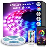 Striscia LED 10 Metri, Bluetooth RGB Smart Strisce LED 10M con Telecomando, App Controllato, Cambia Colore con la Musica, Luci ...
