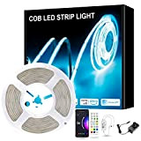 Striscia LED RGB COB 5 m, WIFI RGB LED COB striscia con telecomando e adattatore GS, sincronizzazione musicale 24 V, ...