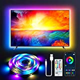 Striscia LED USB 2 Metri, Tasmor Dream Color Retroilluminazione LED RGB+IC per TV con Telecomando e Controllo APP, 213 Modalità ...
