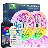 Sunity Striscia Led 20 Metri, Luci LED 20m Colorate RGB SMD 5050 Bluetooth Musica Sync LED Strip Controllo App e ...