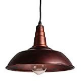 Sunsbell®, lampadario a sospensione stile vintage per mansarde, bar, caffetterie, aree industriali, compatibile con lampadine Edison E27, colore marrone, lampadina ...