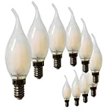 SunSeed 10x Lampadina E14 Filamento LED Satinata 4W Colpo di Vento 470 Lm Luce Calda 2700K