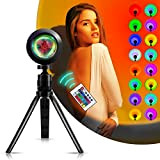 Sunset Lamp, 16 Colori RGB Romantico Lampada Tramonto Rotazione 360° Alimentato da USB con treppiede con Telecomando Luce del Tramonto ...