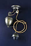 Supporto lampadario contrappeso con carrucola in ottone saliscendi in stile rustico vintage