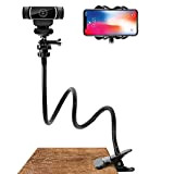 Supporto per fotocamera, Webcam Supporto per telefono con viti universali da 1/4 di pollice braccio flessibile 360 Scrivania letto collo ...