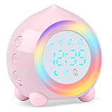 Sveglia Digitale Bambina, Sveglie Digitale per Bambini per Ragazze Ragazzi con Luci Colorate Sveglia Senza Ticchettio Sveglia da Comodino Lampada ...
