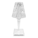 Syfinee - Lampada da tavolo in cristallo trasparente a forma di prisma, lampada da tavolo da scrivania per camera da ...