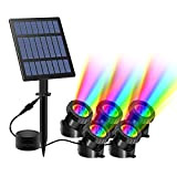 T-SUN Illuminazione Solare Per Laghetti, Luce LED RGB Per Laghetti, Faretto Solare Subacqueo Con Impermeabilità IP68 e 2 Modalità, Paesaggio ...