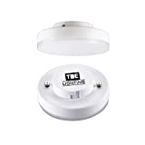 TBE Lighting Lampadina LED GX53 5 W, riflettore a disco, non dimmerabile, angolo di proiezione 120°, bianco caldo, 3000 Kelvin
