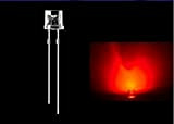 TecnoStore® 10X LED 5mm ALTA LUMINOSITA' FLAT TOP BIANCHI BLU ROSSO VERDE GIALLO Diodi luce (rosso)