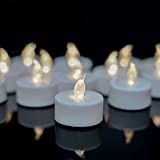 TEECOO Candele a LED,24pezzi realistico a batteria falso candela calda luce bianco del bulbo,ultimi 100 + ore,si può il compleanno,Halloween ...