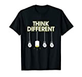 Think Different Lateral thinking Lights Lamps Bulbs Maglietta