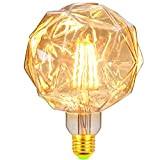 TIANFAN Ampoules LED Vintage 4W Blanc Chaud 2500Kelvin Big Globe Cristal Ampoule LED 220/240V Edison Vis E27 Base Spécialité Ampoule ...
