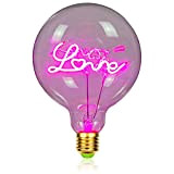 TIANFAN Lampadine Vintage Lampadina A LED 4W Dimmerabile Love Letter Lampadine Decorative 220/240V E27 Lampada Da Tavolo Casa Pink