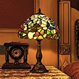 Tiffany 12 pollici europeo stile pastorale di vetro macchiato farfalla serie Lampada Comodino luce della lettura della luce