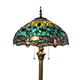 Tokira Lampada Tiffany da Terra Libellule in Vetro Colorato, 16 Pollici Vintage Fatto a Mano Lampada da Terra, Adatto per ...