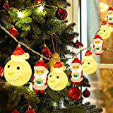 TOLOYE Luci di Natale, Luci Stringa di Pupazzo di Neve e Babbo Natale 20 LED 3M,Fata Luce,Luci Decorative di Natale ...