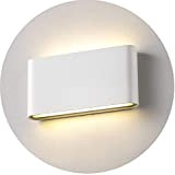Topmo-plus 12w lampada da parete a LED Lampada Muro in Alluminio Applique da parete Esterna impermeabile IP65 18 cm (Bianco/Bianco ...