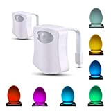 Topways® 2 pezzi Lampada Notturne,8 colori che cambiano LED Sensore automatico PIR Motion attivato luce notturna WC Bowl per bagno ...