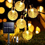 TOPYIYI Catena Luminosa Esterno Solare, 8M 50 LEDs Luci Solari Esterno, USB Ricaricabile 8 Modalità, Impermeabile IP65 Luci Natale Solare ...