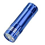 Torcia P12cheng LED, torcia elettrica palmare, mini torcia elettrica portatile in alluminio multifunzione 9LED torcia torcia lampada tascabile - blu