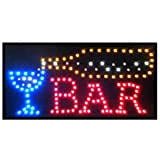 TrAdE Shop Traesio INSEGNA Luminosa A LED con Scritta Bar con Ganci 50X25 CM 220V