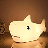 Tremdwoto Shark Night Light Kids, 7 LED cambia colore portatile Touch Baby Lamp, USB ricaricabile in silicone animale Nightlight per ...