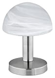 Trio-Leuchten 599000107 Lampada da tavolo, funzione Touch-Me (commutabile in 4 direzioni, 3 livelli di luminosità), vetro color alabastro/bianco, esclusivo 1xE14 ...