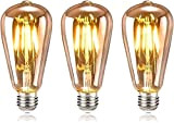tronisky Lampadina Vintage Edison, E27 Lampadina LED Edison Vintage 4W (equivalenti a 40W) Filamento Luce Bianco Calda 2700K Lampadine Decorativa ...