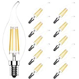 Tuoplyh 10x Lampadina LED E14 Vintage Candela Dimmerabile Luce Calda 2700K,4W Equivalenti a 40W,400LM,CRI>80,AC 220V