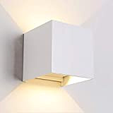 TVGO - Lampada da parete per interni/esterni, moderna, illuminazione LED da parete con angolo di irradiazione regolabile, IP 65, impermeabile, ...