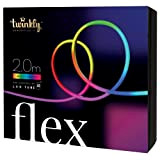 Twinkly Flex – Tubo Luminoso Flessibile Controllabile da App con LED RGB (16 Milioni di Colori). 2 Metri. Filo Bianco. ...