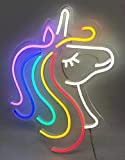 Ulalaza Insegna al Neon LED Arcobaleno Unicorno Luci notturne USB Segnale Decorativo a tendone Bar Pub Store Club Garage Home ...