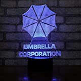Umbrella Corporation Lampada LED cambia colore USB luce notturna e decorazione
