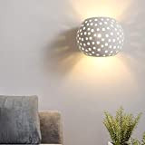 Universo - Applique da interno bianca traforata, lampada da parete in gesso, design moderno e minimal - Attacco 1xG9 - ...