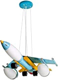 Universo Lampadario a sospensione a forma di aereo da caccia colorato con ruote 5 lampadine E14 max 60w per la ...