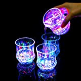 Uonlytech - Bicchieri a LED a forma di ananas, luce a LED, per feste in discoteca, 4 pezzi