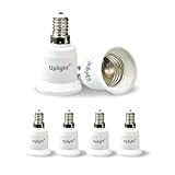 Uplight Adattatore da E14 a E27,Conversione Portalampada E14 a E27 Adattatore per lampadine a LED e lampadine a incandescenza,6 Pezzi.