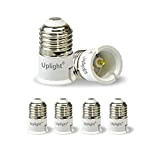 Uplight E27 a B22 Adattatore da, Convertitore da Presa, E27 Portalampada per lampadine a LED e lampadine a incandescenza,6 Pezzi.