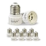 Uplight E27 to GU10 Lamp Base Converter,E27 Edison Screw to GU10 Light Adapter,0-250V,Max Wattage 200W,Light Bulb Socket Adapter, Pack of ...