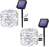 Useber Catena Luminosa Esterno Solare,[2 Pezzi] 2X12M 120LED LED Luci Solari Esterno,8 Modalità Impermeabile Lucine da Esterno per Albero di ...